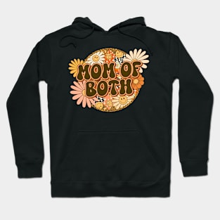 Mom of Both Retro Groovy Floral Hoodie